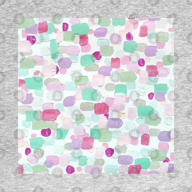 Mint Green, Pink and Lilac - I Love To Paint Aesthetic Pastel Paint Brush Strokes by YourGoods